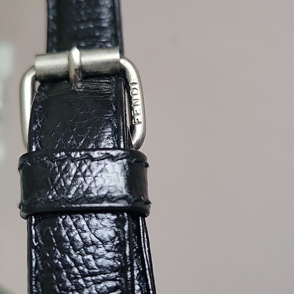 Vintage FENDI Black Leather & Canvas Crossbody Bag - Picture 9 of 16